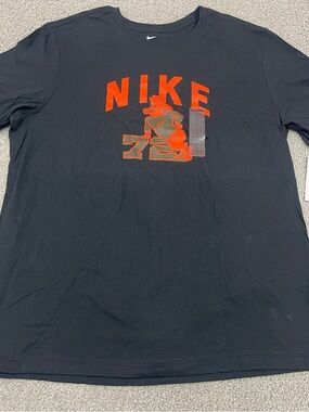 Nike Mens The Nike Tee XL Black Orange Graphic Logo Dog 72 Short Sleeve Tee